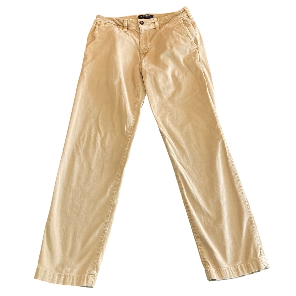American Eagle Khakis Mens 28x30 (Fits 28x28) Extreme Flex Slim‎ Straight Tan